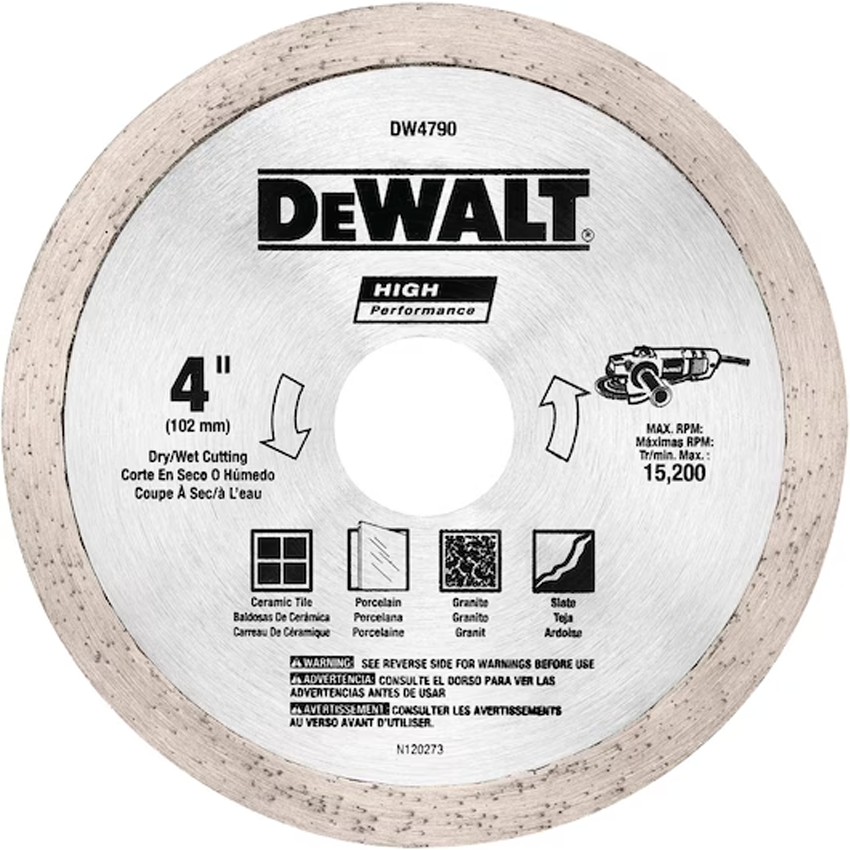 Dewalt DW4790 Diamond Cutting Wheel  Continuous Rim 4 Dewalt DW4790 Diamond Cutting Wheel  Continuous Rim 4